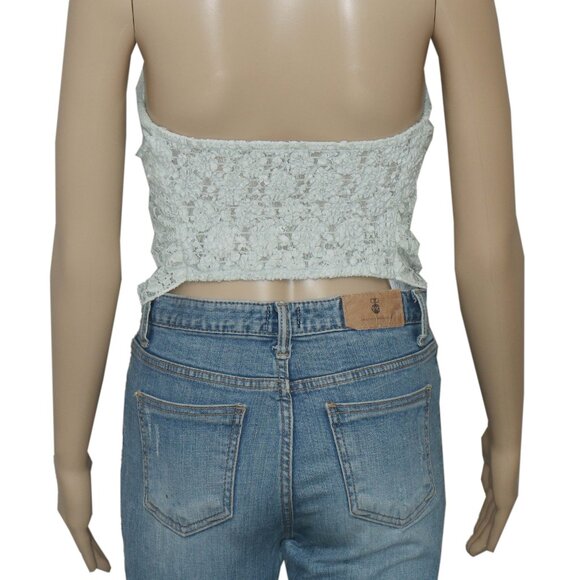 Free People FP One Raya Lace Bandana Top Cropped Smocked Strapless XS - Picture 5 of 7